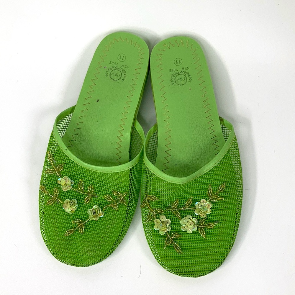 Green Slippers | Size 11